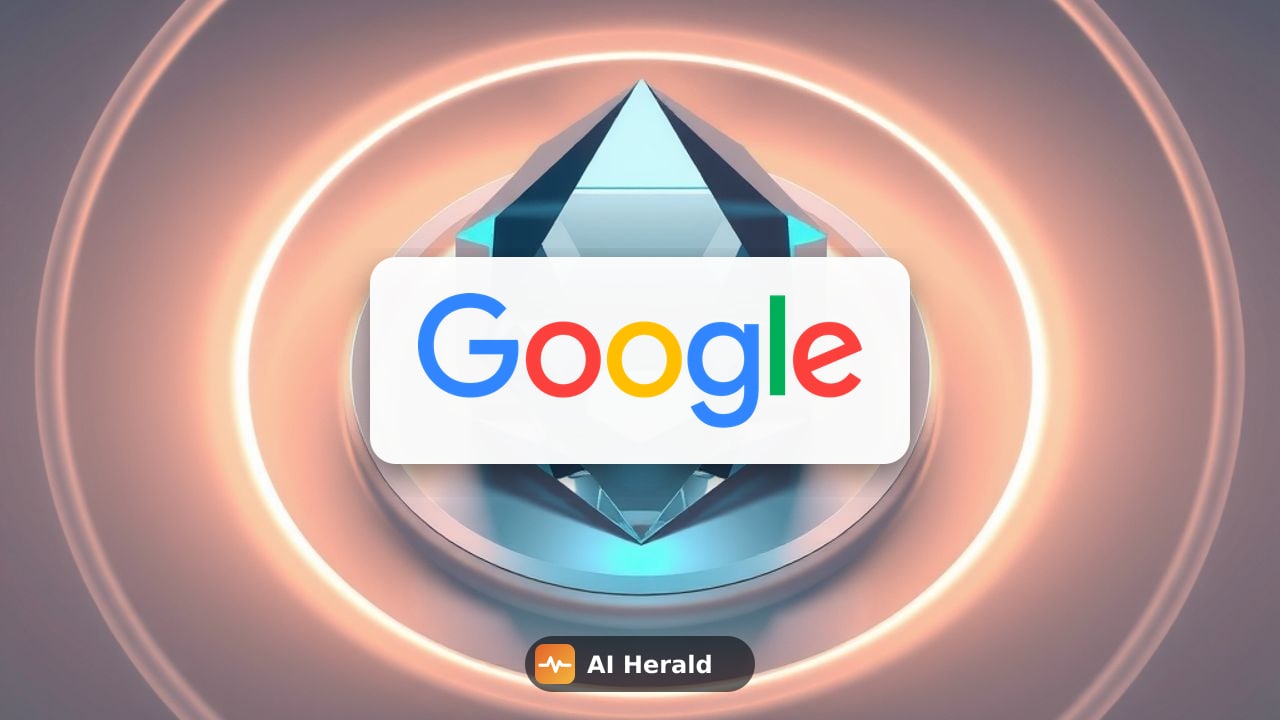 abstract prism with glowing rings